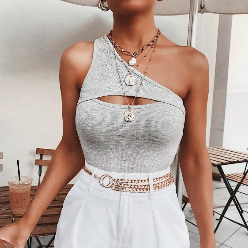 Superdown Sadra One Shoulder Bodysuit